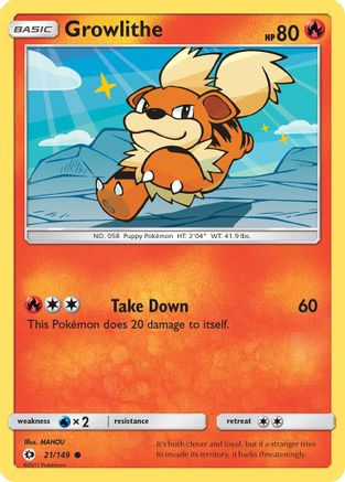 Image of Growlithe 021/149  SM Base Set - Common