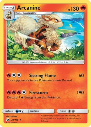 Image of Arcanine 022/149  - Reverse Holofoil SM Base Set - Holo Rare