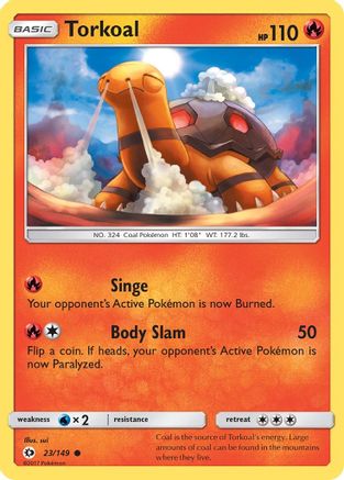 Image of Torkoal 023/149  - Reverse Holofoil SM Base Set - Common
