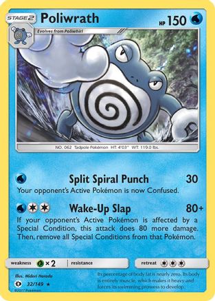 Image of Poliwrath 032/149  - Reverse Holofoil SM Base Set - Holo Rare