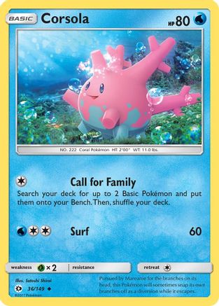 Image of Corsola 036/149  SM Base Set - Uncommon