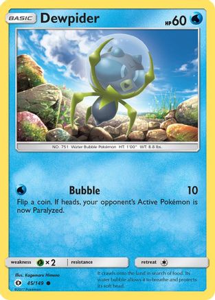 Image of Dewpider 045/149  - Reverse Holofoil SM Base Set - Common