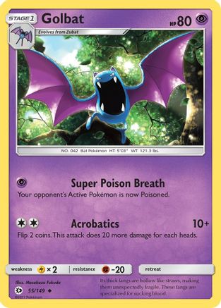 Image of Golbat 055/149  - Reverse Holofoil SM Base Set - Uncommon
