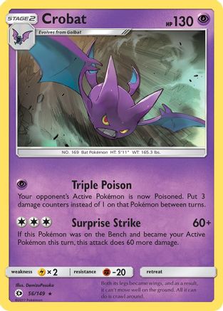 Image of Crobat 056/149  - Holofoil SM Base Set - Holo Rare