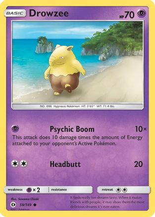 Image of Drowzee 059/149  - Reverse Holofoil SM Base Set - Common