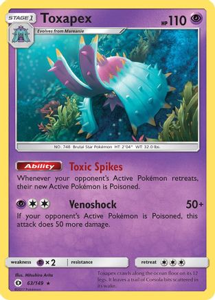 Image of Toxapex 063/149  - Holofoil SM Base Set - Holo Rare