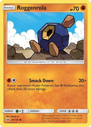 Image of Roggenrola 069/149  - Reverse Holofoil SM Base Set - Common
