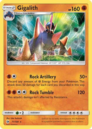 Image of Gigalith 071/149  - Reverse Holofoil SM Base Set - Holo Rare