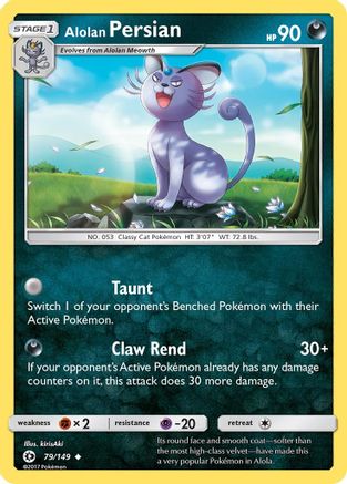 Image of Alolan Persian 079/149  - Reverse Holofoil SM Base Set - Uncommon