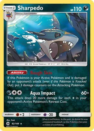 Image of Sharpedo 082/149  - Holofoil SM Base Set - Holo Rare