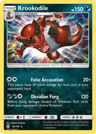 Image of Krookodile 085/149  - Holofoil SM Base Set - Holo Rare