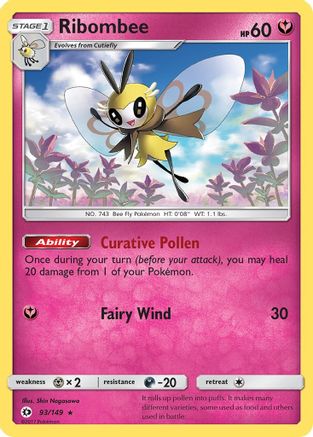 Image of Ribombee 093/149  - Holofoil SM Base Set - Holo Rare