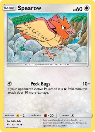 Image of Spearow 097/149  - Reverse Holofoil SM Base Set - Common