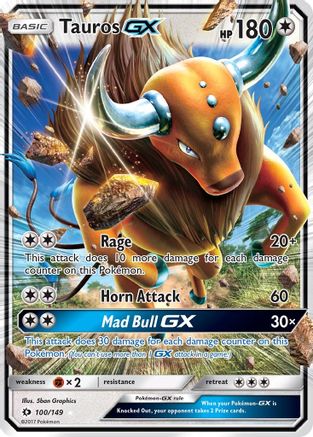 Image of Tauros GX 100/149  - Holofoil SM Base Set - Ultra Rare