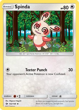 Image of Spinda 102/149  - Reverse Holofoil SM Base Set - Uncommon