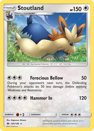 Image of Stoutland 105  - Reverse Holofoil SM Base Set - Rare
