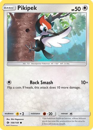 Image of Pikipek 106/149  - Reverse Holofoil SM Base Set - Common
