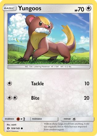 Image of Yungoos 109/149  SM Base Set - Common