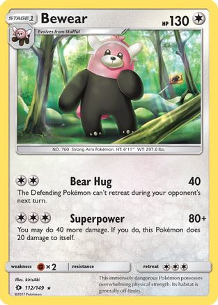 Image of Bewear 112/149  - Reverse Holofoil SM Base Set - Rare