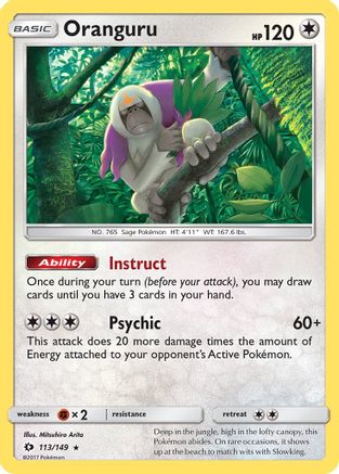 Image of Oranguru 113/149  - Reverse Holofoil SM Base Set - Holo Rare