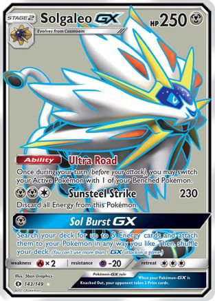 Image of Solgaleo GX (Full Art) 143/149  - Holofoil SM Base Set - Ultra Rare