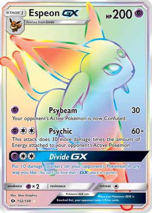 Image of Espeon GX (Secret) 152/149  - Holofoil SM Base Set - Secret Rare