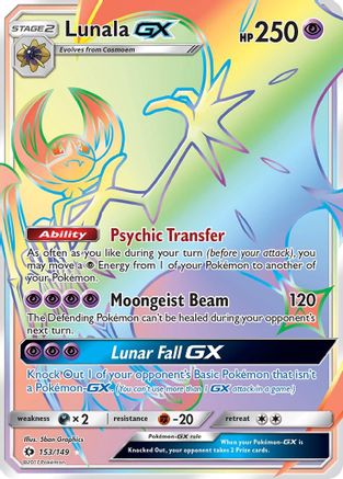 Image of Lunala GX (Secret) 153  - Holofoil SM Base Set - Secret Rare