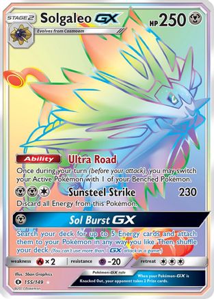 Image of Solgaleo GX (Secret) 155/149  - Holofoil SM Base Set - Secret Rare