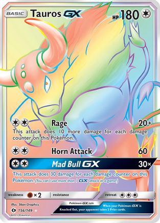 Image of Tauros GX (Secret) 156/149  - Holofoil SM Base Set - Secret Rare