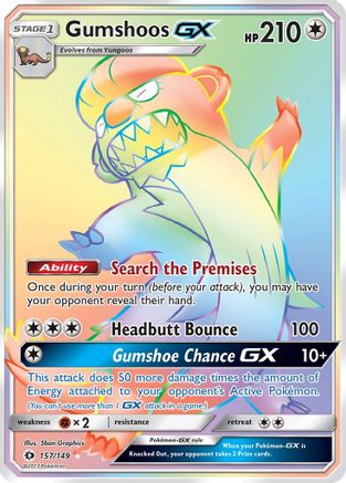 Image of Gumshoos GX (Secret) 157/149  - Holofoil SM Base Set - Secret Rare