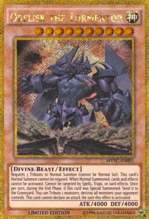 Image of Obelisk the Tormentor (MVPC-EN001) - The Dark Side of Dimensions Movie Pack: Gold Edition Limited