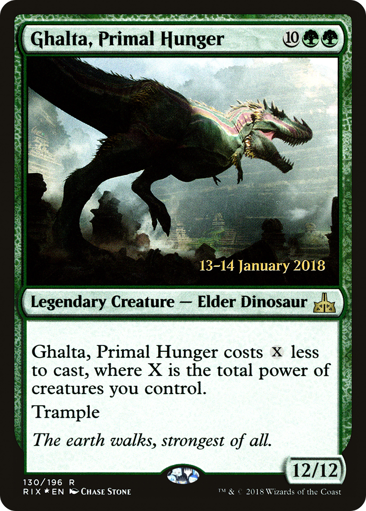 Image of Ghalta, Primal Hunger (PRE-130) - Rivals of Ixalan Promos Foil