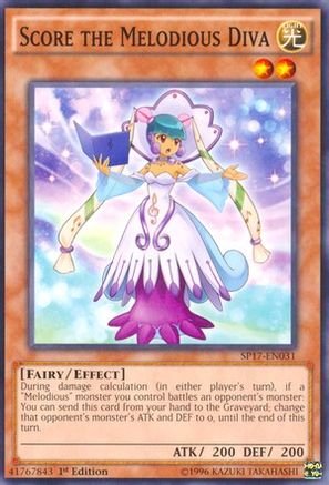 Image of Score the Melodious Diva (Starfoil) (SP17-EN031) - Star Pack - Battle Royal 1st Edition
