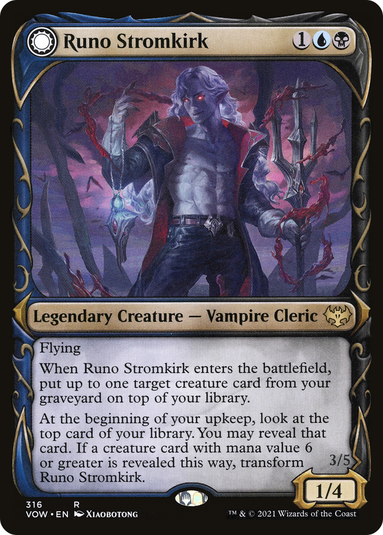 Image of Runo Stromkirk (Showcase) (316) (VOW-316) - Innistrad: Crimson Vow: (Showcase, Double Faced Transform) Foil