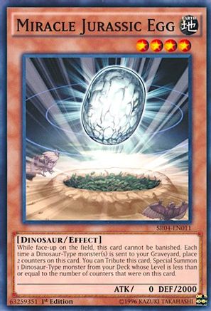Image of Miracle Jurassic Egg (SR04-EN011) - Structure Deck: Dinosmasher's Fury 1st Edition