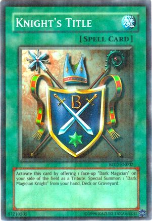 Image of Knight's Title (Reshef of Destruction) (Super Rare) (ROD-EN002) - Yu-Gi-Oh! Video Game Promotional Cards Unlimited