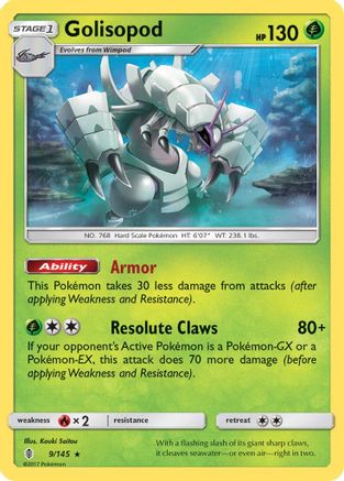 Image of Golisopod 009/145  - Holofoil SM  Guardians Rising - Holo Rare