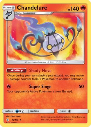Image of Chandelure 013/145  - Holofoil SM  Guardians Rising - Holo Rare