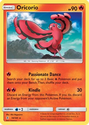 Image of Oricorio (14) 014/145  - Reverse Holofoil SM  Guardians Rising - Rare