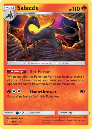 Image of Salazzle 016/145  - Reverse Holofoil SM  Guardians Rising - Rare