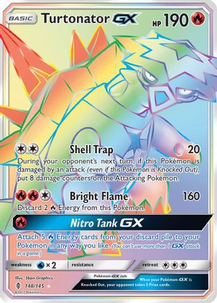 Image of Turtonator GX (Secret) 148  - Holofoil SM  Guardians Rising - Secret Rare