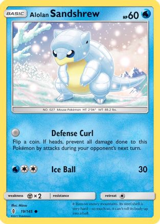 Image of Alolan Sandshrew 019/145  - Reverse Holofoil SM  Guardians Rising - Common