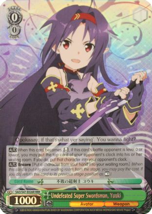 Image of Undefeated Super Swordsman, Yuuki (RRR) (SAO/S47-E026R RRR) - Sword Art Online Re: Edit