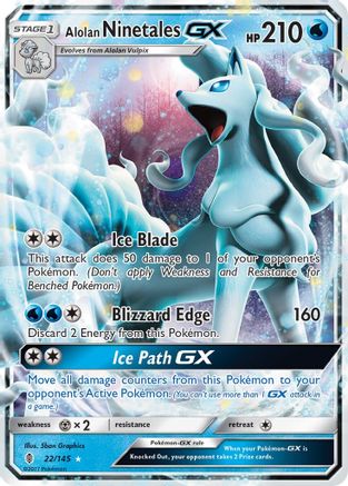 Image of Alolan Ninetales GX 022/145  - Holofoil SM  Guardians Rising - Ultra Rare