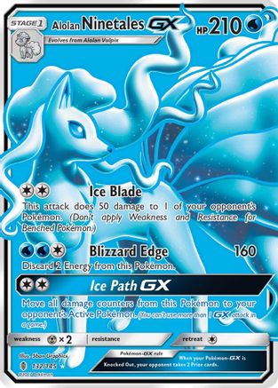 Image of Alolan Ninetales GX (Full Art) 132/145  - Holofoil SM  Guardians Rising - Ultra Rare