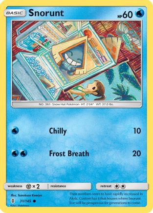 Image of Snorunt 031/145  - Reverse Holofoil SM  Guardians Rising - Common