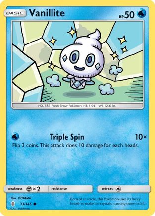 Image of Vanillite 033/145  - Reverse Holofoil SM  Guardians Rising - Common