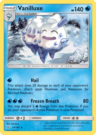Image of Vanilluxe 035  - Reverse Holofoil SM  Guardians Rising - Rare