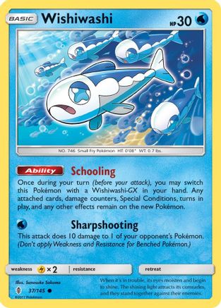 Image of Wishiwashi 037  - Reverse Holofoil SM  Guardians Rising - Common
