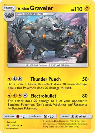 Image of Alolan Graveler 041/145  SM  Guardians Rising - Uncommon